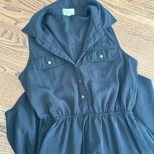 BeBop Black Dress with button Detail